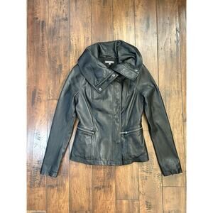 Vince Scuba Leather Motorcycle Jacket Women’s XS $995 Retail Biker Black